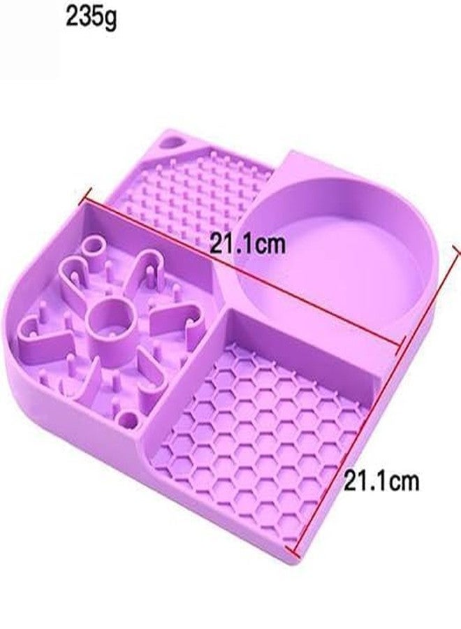 GHINI Pet Lick Mat, Square Silicone Slow Feeder Bowl with Suction Base for Dogs and Cats, Dishwasher Safe, Multicolour - Image 4