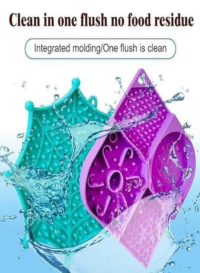 GHINI Pet Lick Mat, Square Silicone Slow Feeder Bowl with Suction Base for Dogs and Cats, Dishwasher Safe, Multicolour - Image 3