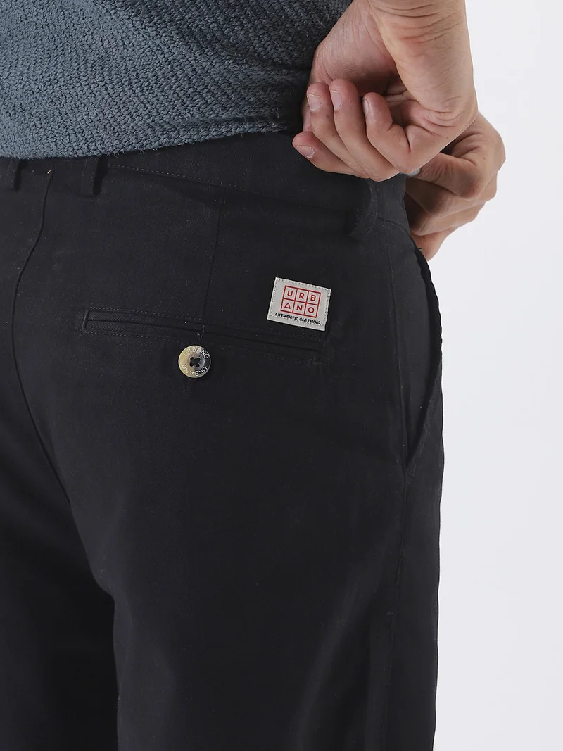Urbano Fashion  Urbano Fashion Men's Black Loose Baggy Fit Solid Chino Trousers Non-Stretchable for Men | Best Price UAE