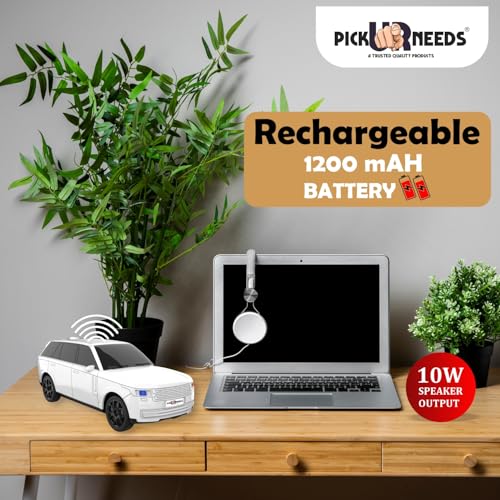Pick Ur Needs Car Design Wireless Speaker USB/TF Card/FM Support RGB Light 1200mAh Battery 10 W Car Toy Design Bluetooth Speaker (White) - Image 5