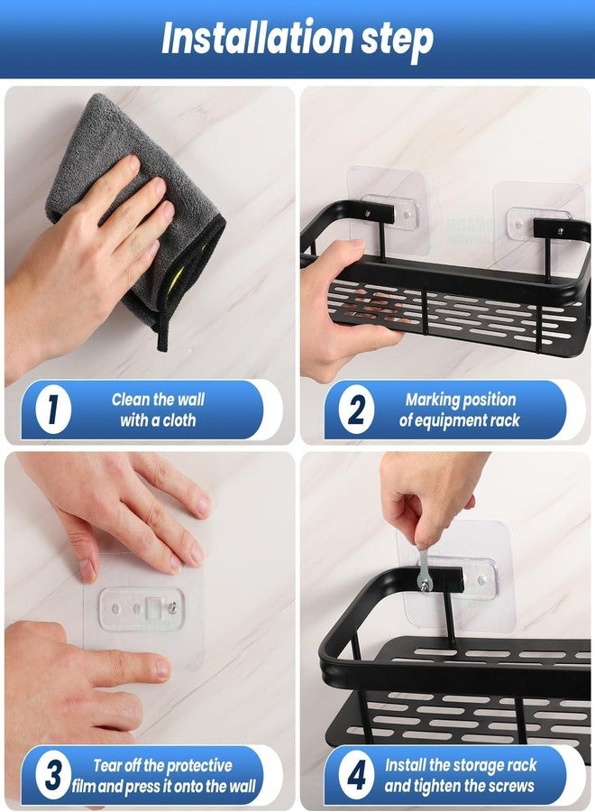 VEZPAX Self Adhesive Bathroom Shelf - Wall Mounted Organizer Rack Holder | No-Drill Wall Shelf Stand for Bathroom Accessories & Toiletries | Strong Adhesive Storage Rack - Image 3