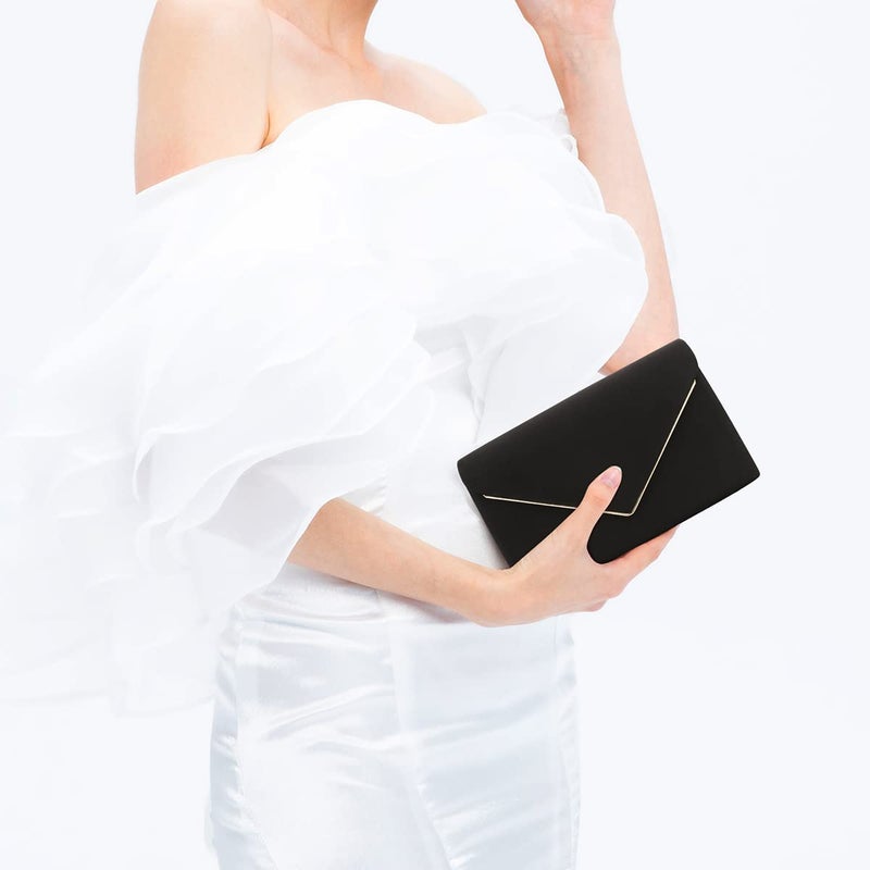BBjinronjy Clutch Purse for Women Evening Bags Handbags for Wedding Party Cocktail Prom Faux Suede Crossbody Shoulder Bag - Image 2