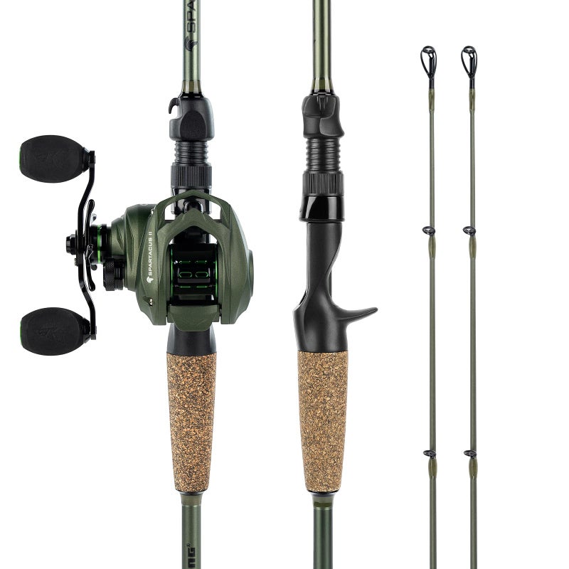 KastKing Spartacus II Baitcasting Fishing Reel Combo,6'8" MH,Left Handed Reel - Image 1