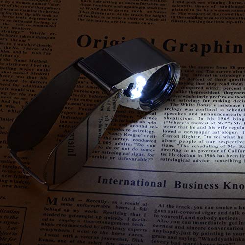 AmigozZ Jewelers Loupe 25mm 40x Magnifying Glass with LED Lamp & UV Light Folding Hand-Held Portable Lens for Jewellery, Diamond & Gemstone Grader, Currency, Watchmaker, & General Magnifier - Image 4