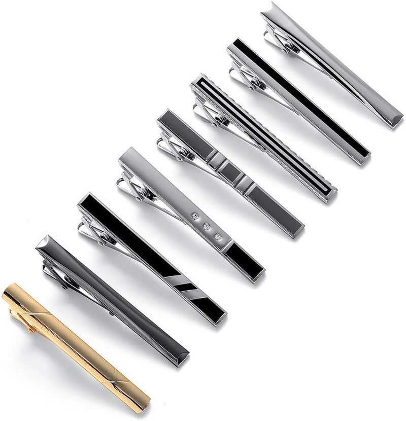 QIMOSHI Tie Clips for men Tie Bar Clip Set for Regular Ties Necktie Wedding Business Tie Pin Clips - Image 2