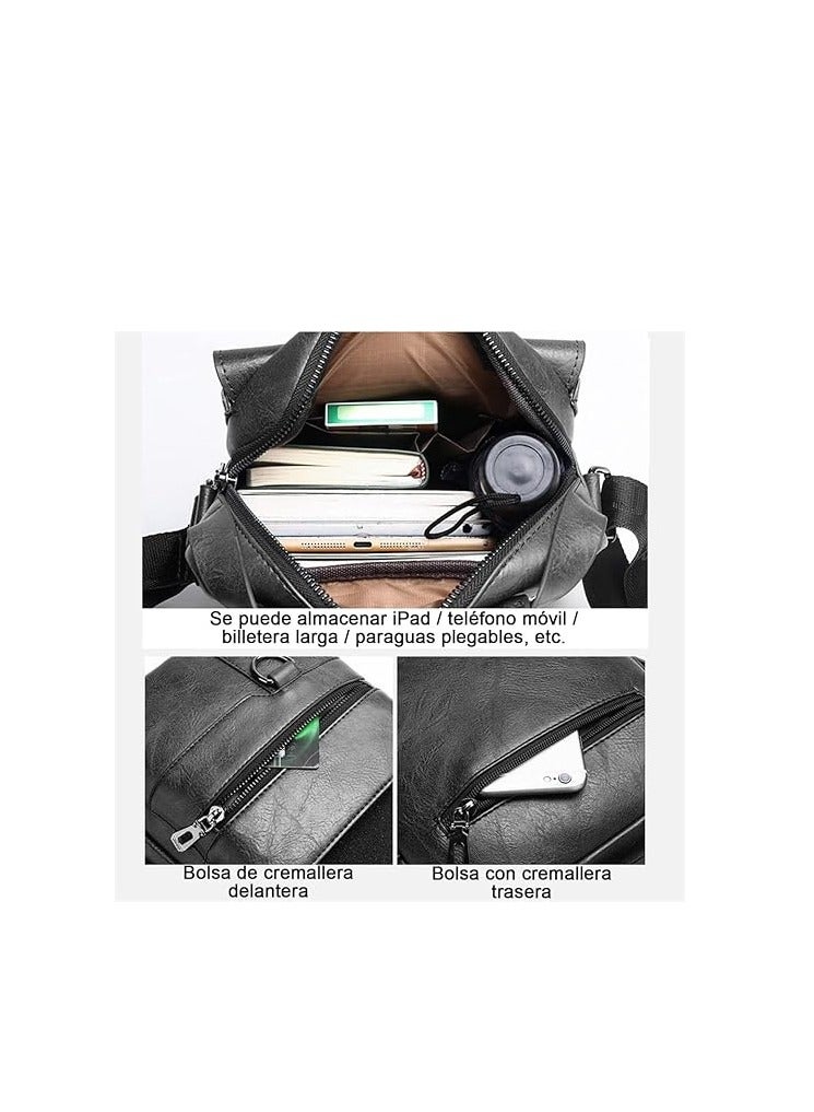 Crossbody Bag PU Leather for Men,Casual Travel Messenger Bag,Small Shoulder Bag for Men,for Men Small Crossbody Bags - Image 3