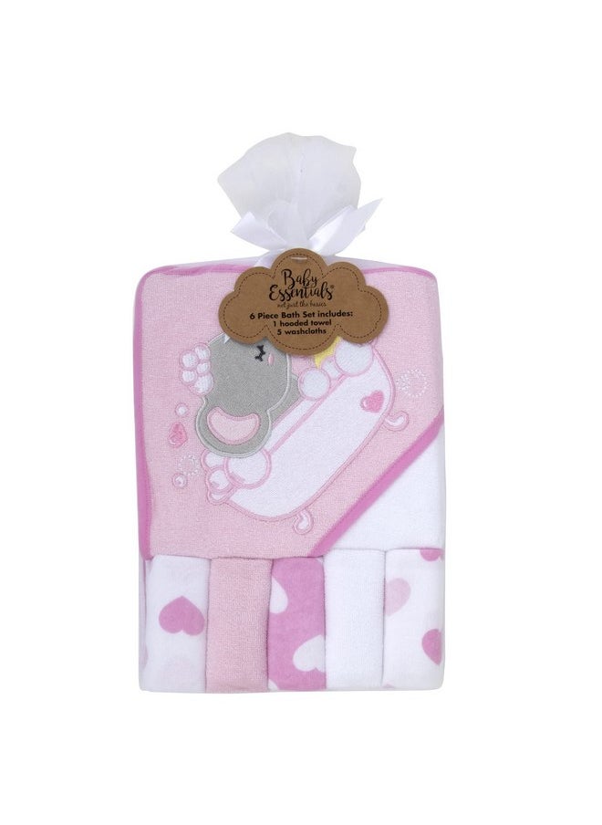 Baby Essentials - Baby Hooded Towel and Washcloth Set for Infants, Boys and Girls 6-12 Months (Effervescent Elephant) - Image 1