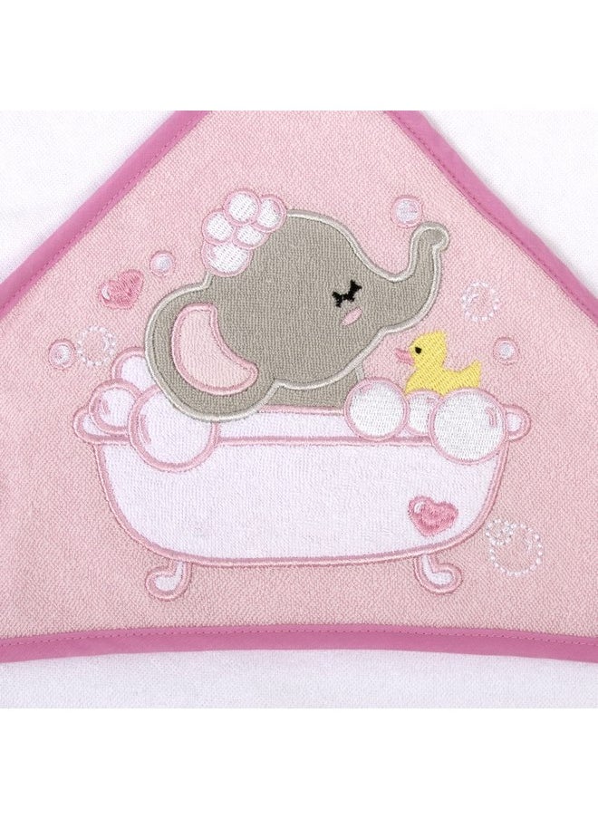 Baby Essentials - Baby Hooded Towel and Washcloth Set for Infants, Boys and Girls 6-12 Months (Effervescent Elephant) - Image 1