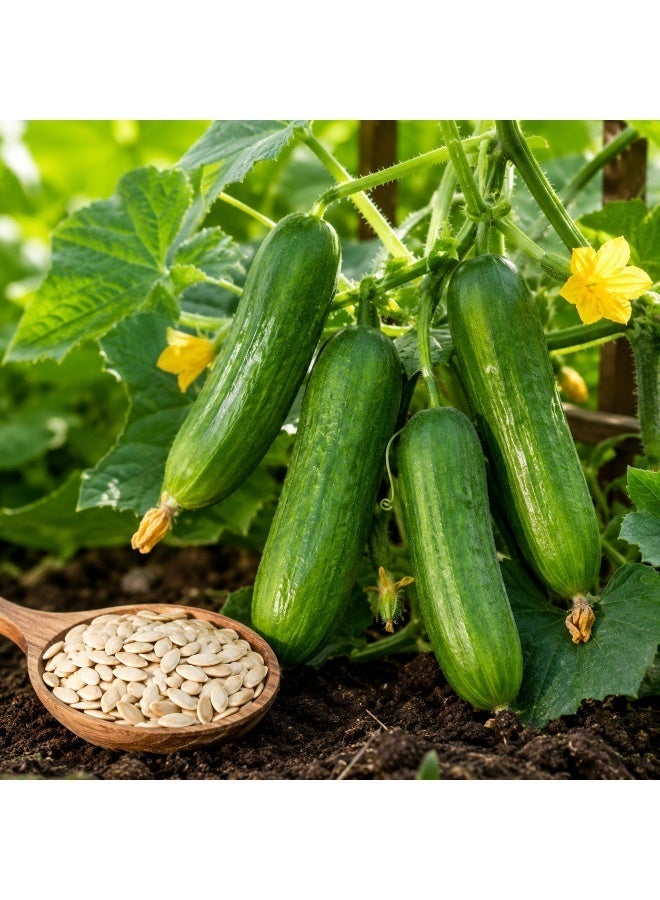 vsell24 Pack of 3 Organic Cucumber Seeds – Non-GMO High Germination Vegetable Seeds for Home Garden Planting - Image 2