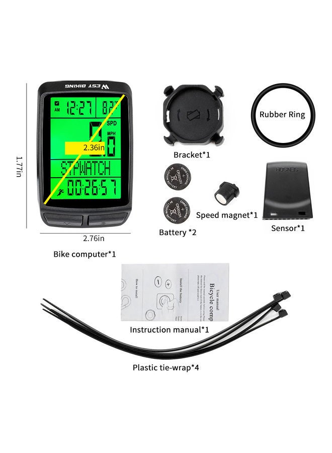 Generic WEST BIKING Five Languages Mountain Bike Road Bicycle Wireless Stopwatch Multifunctional Interface Waterproof Tachometer Riding Equipment Speedometer 12.2*4.5*8.1cm - Image 4