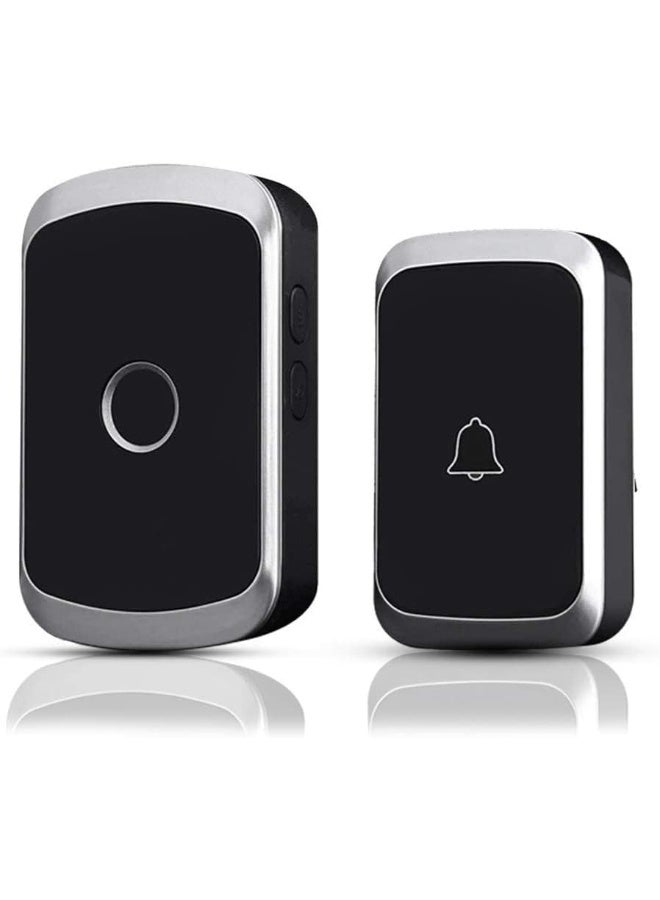 Rubik Wireless Doorbell With 36 Chimes, 4-Level Volume, 300M Range Battery Operated Waterproof Cordless Plug In And Play For Home School Office (Black)  - Image 1