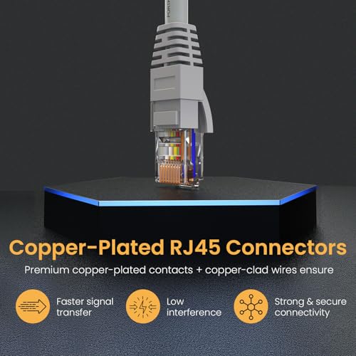 Portronics NetX20 CAT-6 Ethernet Cable 20M, RJ45 to RJ45 LAN Cable, 1000 Mbps Speed, 250 MHz Bandwidth, Copper-Plated Connectors & Copper Clad Wires, Durable PVC Build,for Router,PC,CCTV,Laptop (Grey) - Image 3