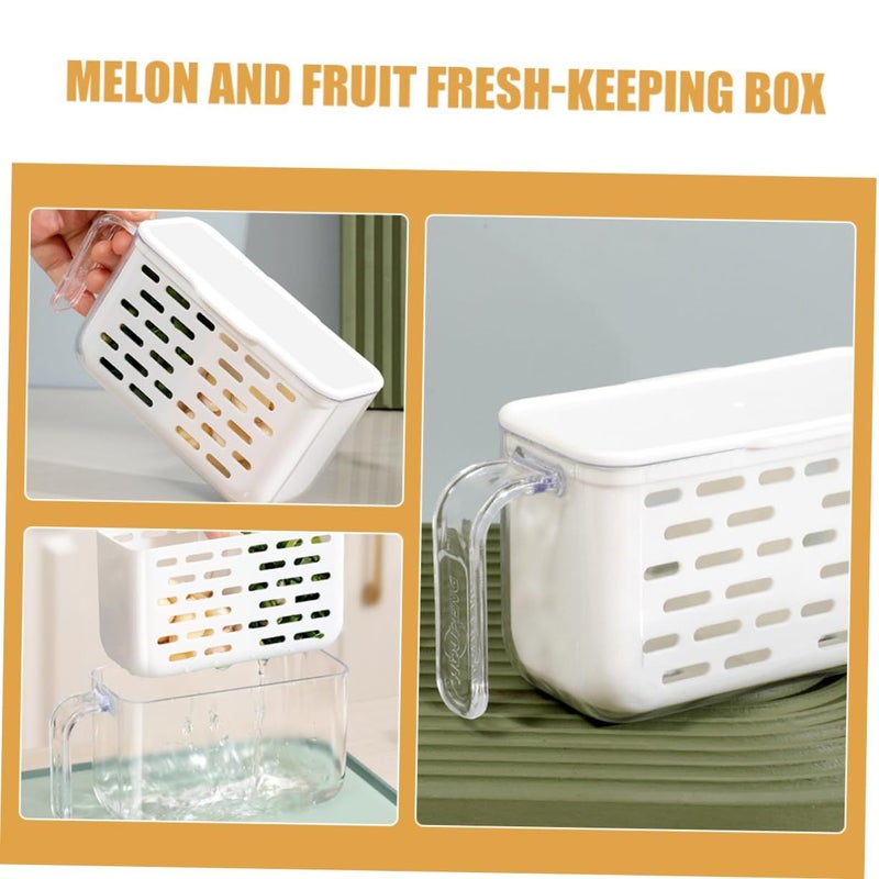 Clear Plastic Refrigerator Bins with Handle Multi Compartment Organizer for Fruits Vegetables Snacks - Image 4