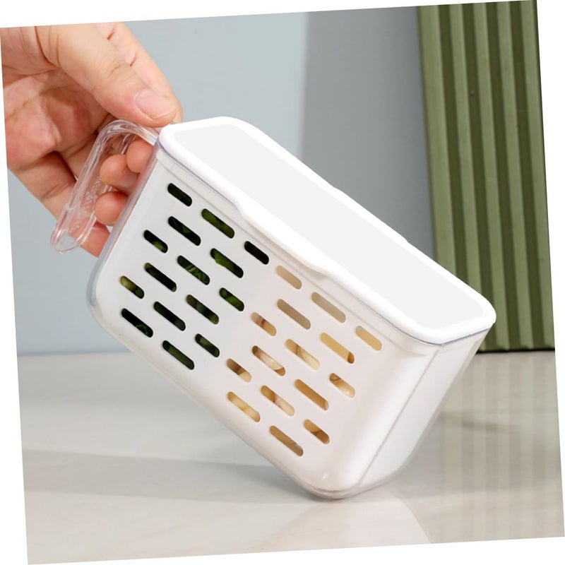 Clear Plastic Refrigerator Bins with Handle Multi Compartment Organizer for Fruits Vegetables Snacks - Image 5