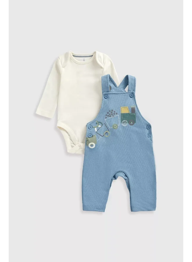 mothercare Train Dungarees and Bodysuit Set