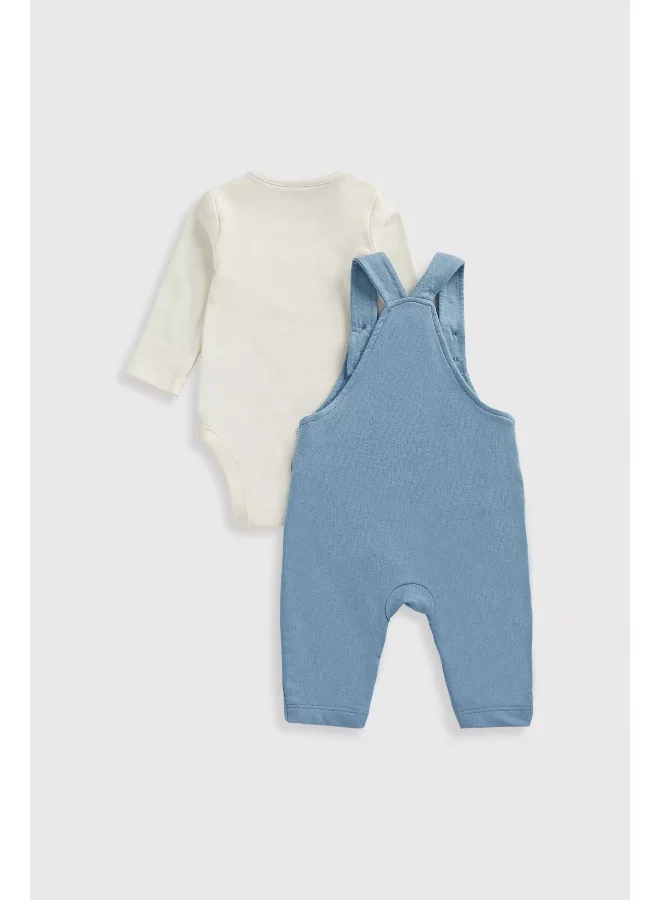 mothercare Train Dungarees and Bodysuit Set