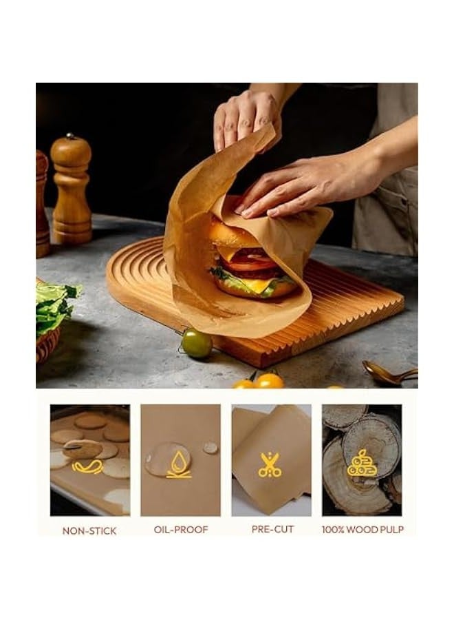 Beauenty 50Pcs Parchment Paper Sheets – Non-Stick, Precut, Brown Baking Paper 30x40CM for Oven, Air Fryer, Grilling, Steaming, Bread, Cupcakes & Cookies - Image 3