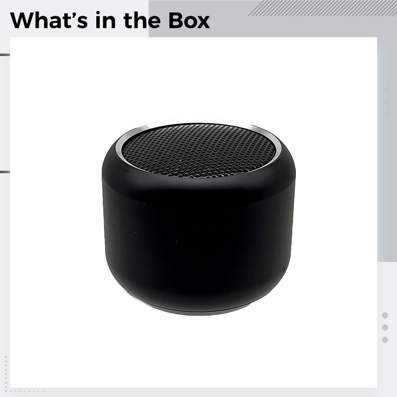 مكبر صوت معدني محمول صغير لاسلكي للصوت المنخفض مع بطارية 300 مللي أمبير أسود - Image 4