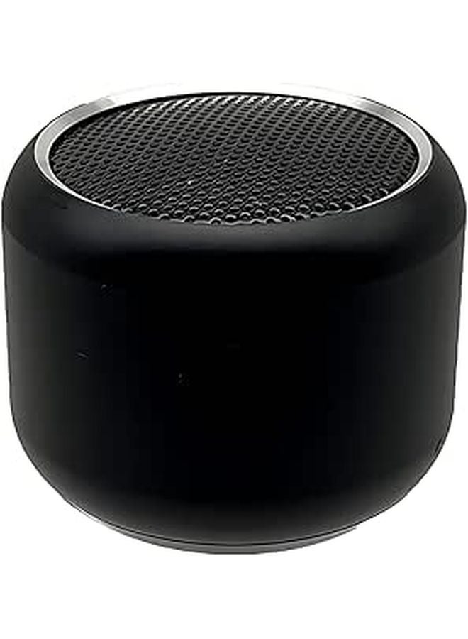 مكبر صوت معدني محمول صغير لاسلكي للصوت المنخفض مع بطارية 300 مللي أمبير أسود - Image 1