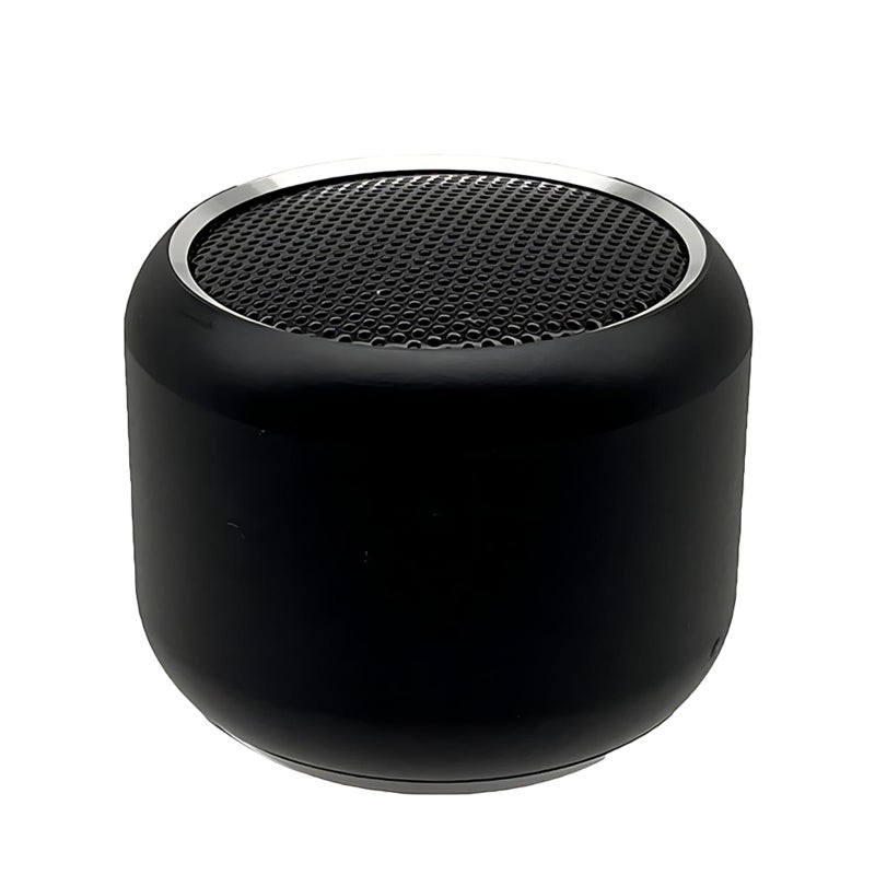 مكبر صوت معدني محمول صغير لاسلكي للصوت المنخفض مع بطارية 300 مللي أمبير أسود - Image 2