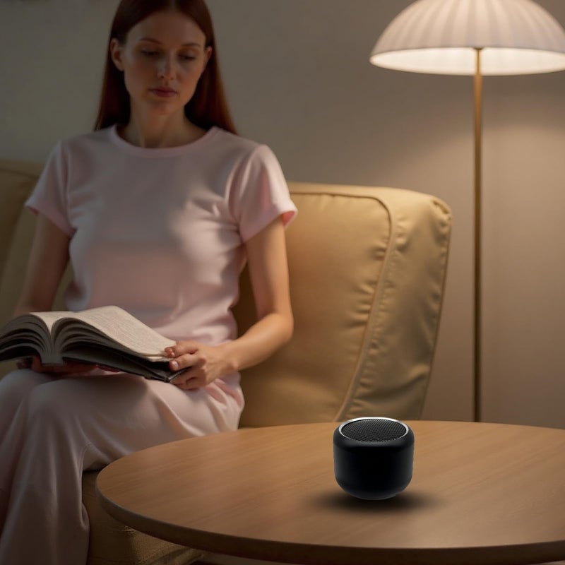 مكبر صوت معدني محمول صغير لاسلكي للصوت المنخفض مع بطارية 300 مللي أمبير أسود - Image 5