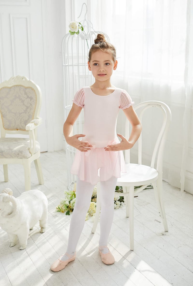 MdnMd Dance Ballet Leotard with Skirt for Girls Kids Ballerina Outfit Costume (Ballet Pink, Age 6-8) - Image 5
