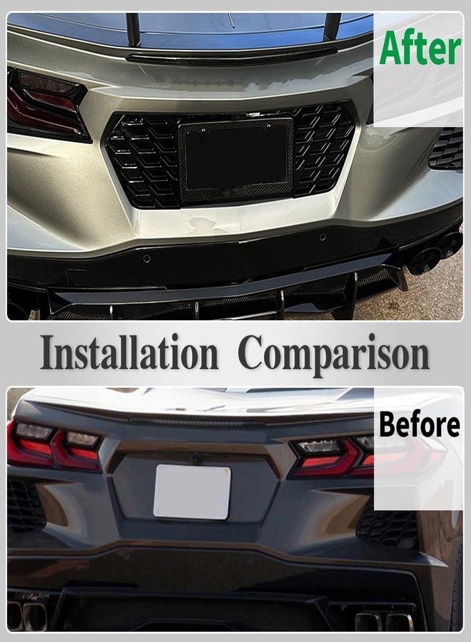 Yipmotiv Rear License Plate Frame for Corvette C8 Z51 Coupe HTC Stingray 2020 2021 2022 2023 2024,Not for Z06,License Plate Cover (Style A) - Image 3