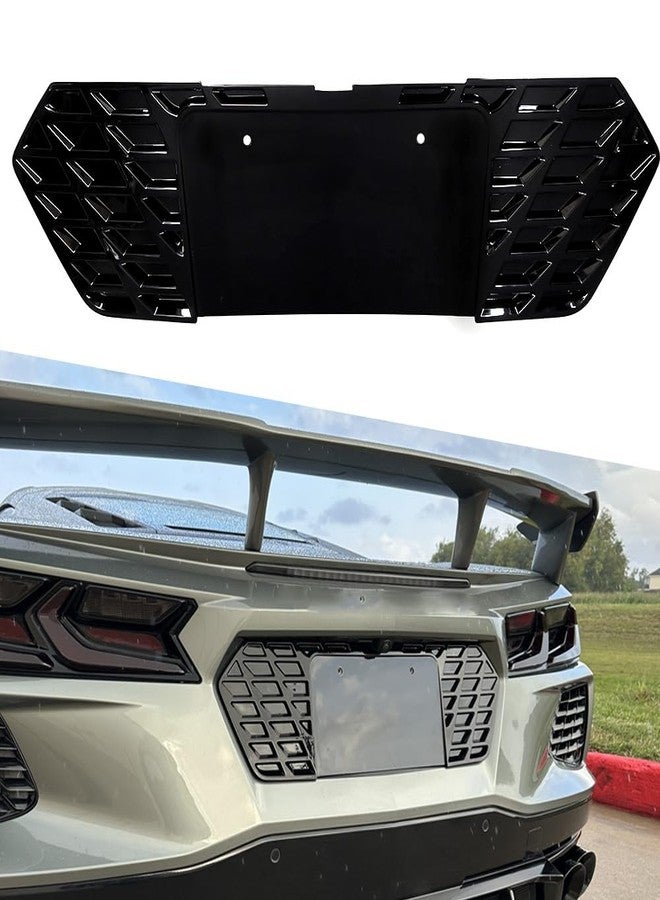 Yipmotiv Rear License Plate Frame for Corvette C8 Z51 Coupe HTC Stingray 2020 2021 2022 2023 2024,Not for Z06,License Plate Cover (Style A) - Image 1