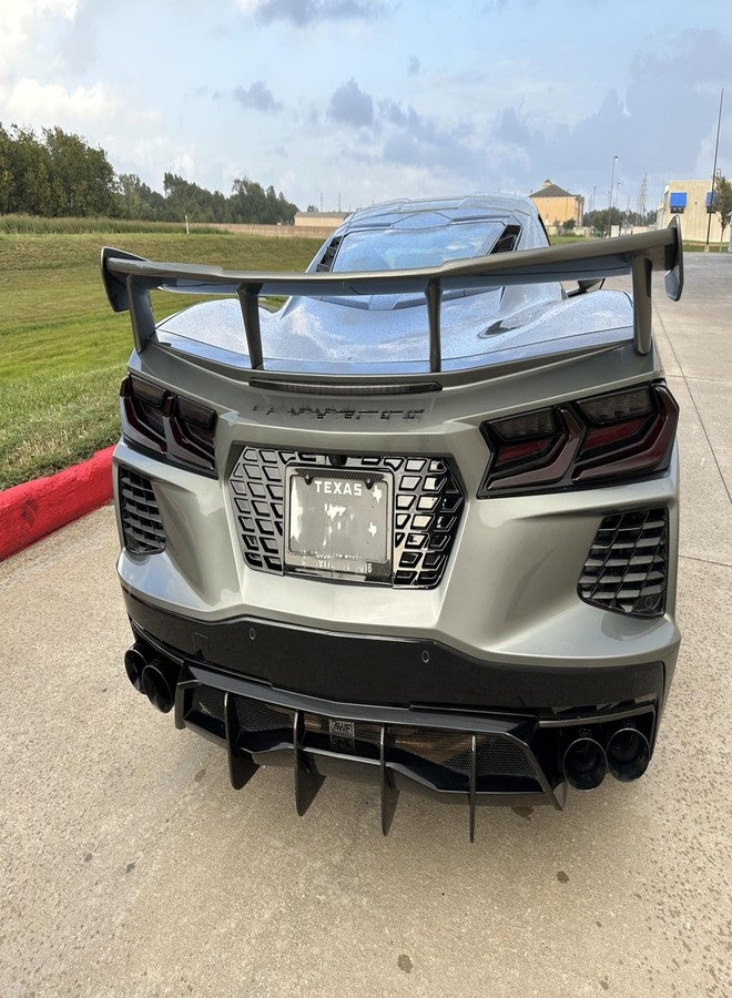 Yipmotiv Rear License Plate Frame for Corvette C8 Z51 Coupe HTC Stingray 2020 2021 2022 2023 2024,Not for Z06,License Plate Cover (Style A) - Image 4