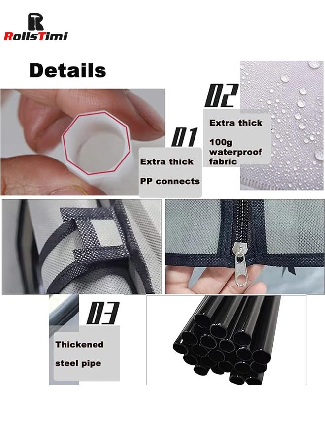 RollsTimi  - Simple Double Row DustProof Reinforced Multi-Layer Assembly Storage Cloth Shoes Rack,Gray - Image 1