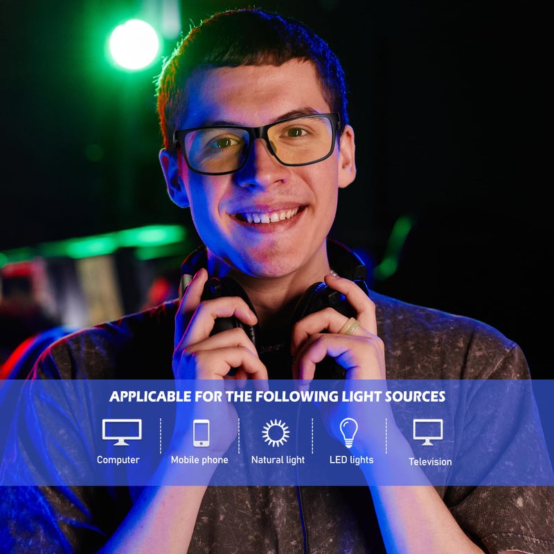 ANYLUV Blue Light Glasses Men, Relieve Eyestrain and Eye Protection, Al-Mg Metal Computer Blue Light Blocking Glasses - Image 2