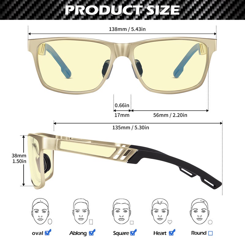 ANYLUV Blue Light Glasses Men, Relieve Eyestrain and Eye Protection, Al-Mg Metal Computer Blue Light Blocking Glasses - Image 4