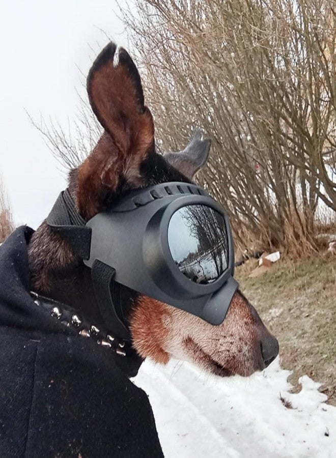 Namsan Dog Goggles Small Breed, Wide Snout & Soft Frame, Tactical Driving Sunglasses for Dogs Small to Medium Breed, Anti-UV Dog Eye Protection, Windproof Dustproof, Adjustable, Silver Lens - Image 2