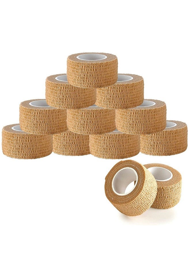 MEDca Self Adherent Cohesive Wrap Bandages 1 Inch X 5 Yards 24 Count With Strong Elastic First Aid Tape For Sprain Swelling And Soreness On Wrist And Ankle (Skin Color) - Image 1