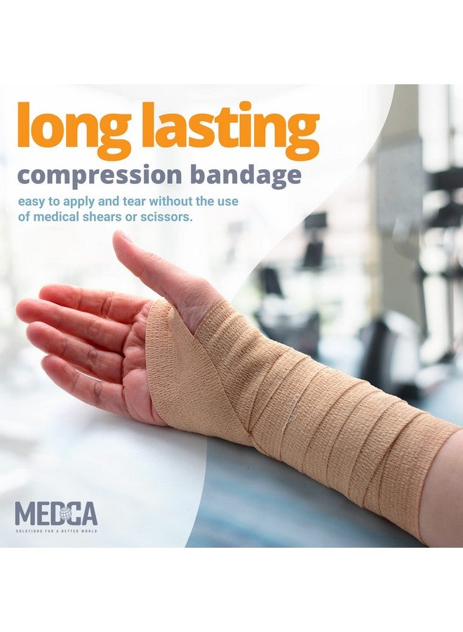 MEDca Self Adherent Cohesive Wrap Bandages 1 Inch X 5 Yards 24 Count With Strong Elastic First Aid Tape For Sprain Swelling And Soreness On Wrist And Ankle (Skin Color) - Image 3