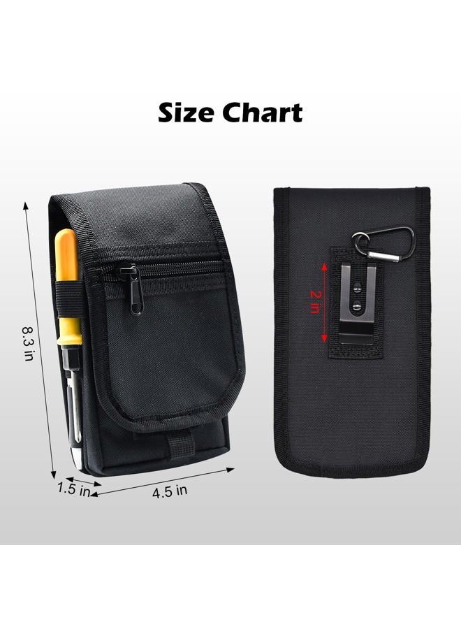 KATOLK Belt Tool Pouch, Tactical Utility Organizer with Cell Phone Holder, Durable Heavy-Duty 1000D Nylon EDC Multitool Holster with Multi-Pockets for Electricians, Handymen, Work, Hiking, Daily Use - Image 3