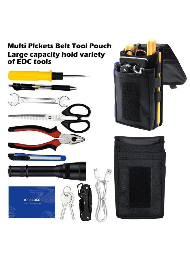KATOLK Belt Tool Pouch, Tactical Utility Organizer with Cell Phone Holder, Durable Heavy-Duty 1000D Nylon EDC Multitool Holster with Multi-Pockets for Electricians, Handymen, Work, Hiking, Daily Use - Image 2
