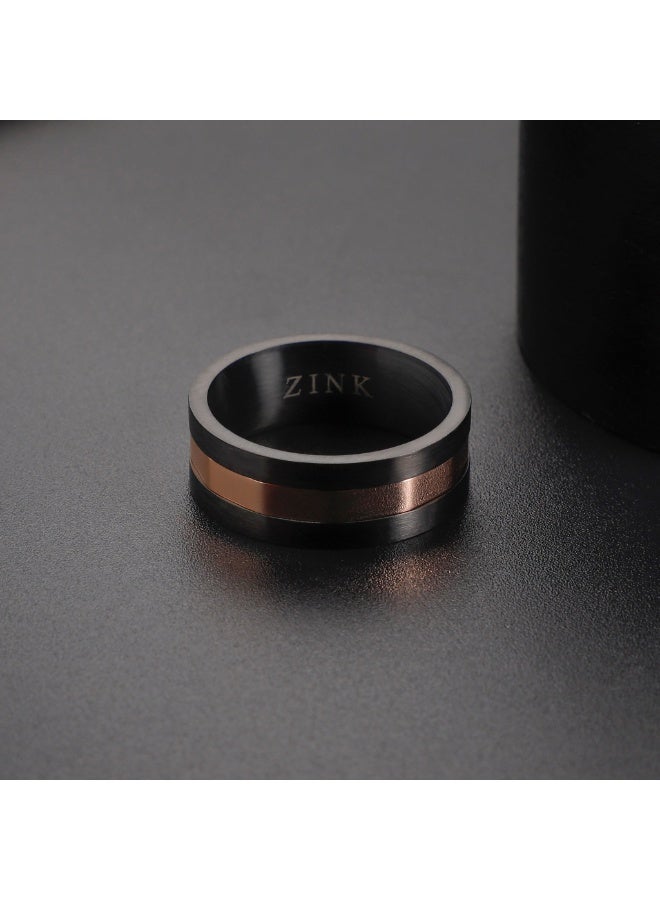 ZINK Men's Stainless Steel Black & Rose Gold Ring | ZJRG037RG-18 - Image 5
