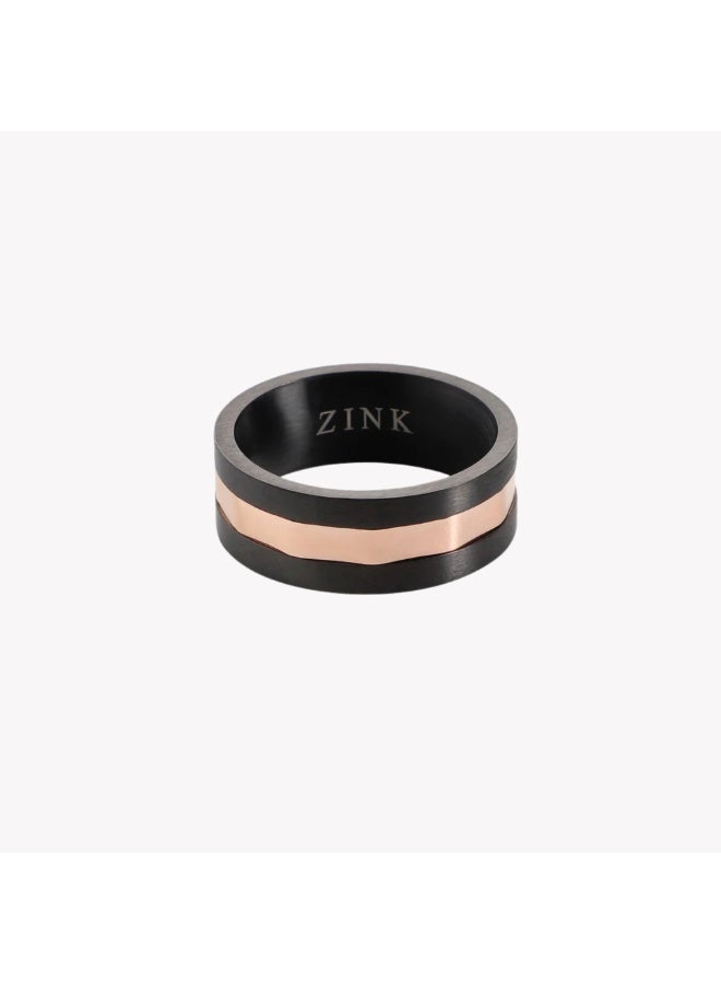 ZINK Men's Stainless Steel Black & Rose Gold Ring | ZJRG037RG-18 - Image 3