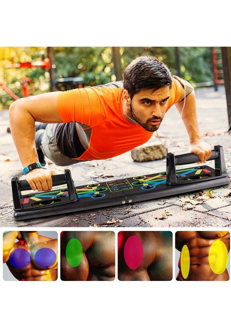 MultiFastO ShopHub Push Up Board -with 14-in-one Muscle Toning System, Multifunctional Colour Coded Foldable Push up Board for Body Muscle Training, Ideal for Men and Women - Image 1