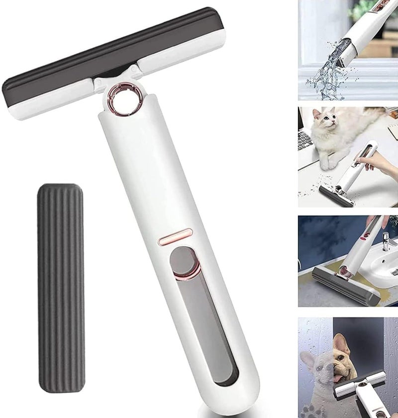 RK RETAILER RK RETAILER Mini Portable Mop Short Handed Mini Mop for Cleaning Glassware and Bathroom Mops Floor Cleaning Mop Mini Portable Short Hand Held mop WindowsMirror WallTilesDesktop - Image 1
