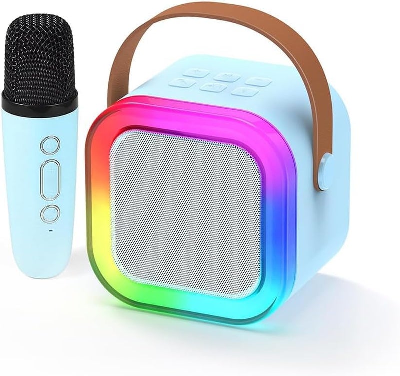 KMJSA k12 Portable Karaoke Set with LED Bluetooth Speaker and Wireless Microphone/Multi Colour - Image 1