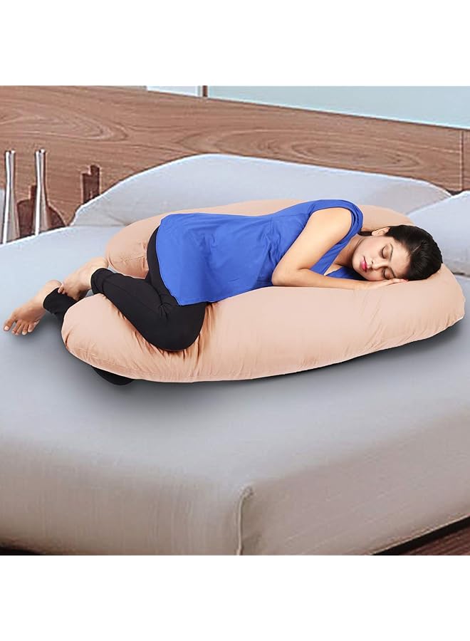 إيروريكس وسادة مريحة للحمل والأمومة مصنوعة من القطن والبوليستر 3 كجم، لون الخوخ 145X90X25 سم