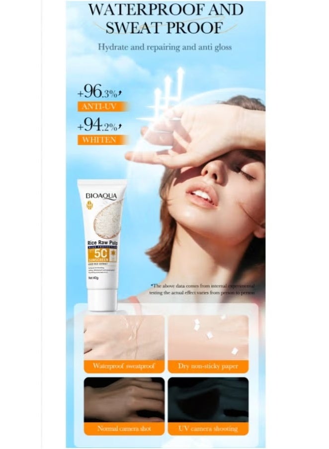 BIOAOUA 🌾✨【BIOAOUA Rice Sunscreen】SPF50+ PA+++ UV Protection | Natural & Non-Greasy Face Sunblock | Hydrating & Hijab-Friendly for Sensitive Skin - Image 2