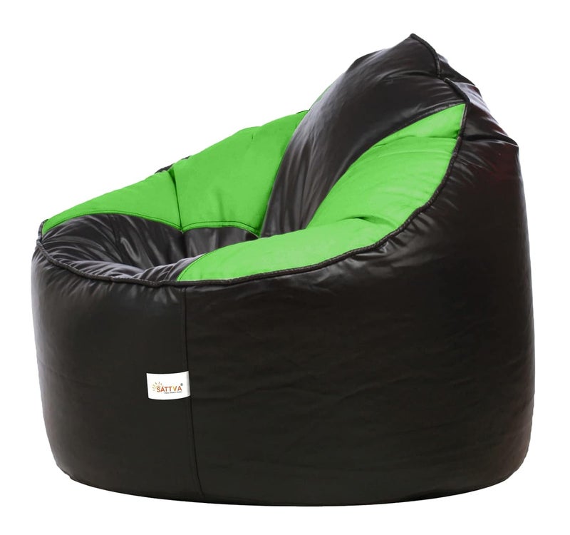 SATTVA Classy.Elegant.Stylish Sattva Mudha Sofa Bean Bag XXXL Cover Only Without Beans Dual Colour Black Neon Green  - Image 4