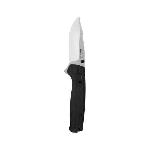 SOG Terminus XR Ergonomic Ambidextrous Lightweight Sleek Balanced Folding Knife| G10 Carbon Fiber Handle | S35VN Steel Blade - Image 1