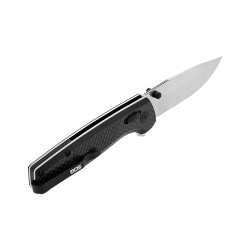 SOG Terminus XR Ergonomic Ambidextrous Lightweight Sleek Balanced Folding Knife| G10 Carbon Fiber Handle | S35VN Steel Blade - Image 3