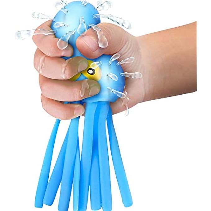 SWIUKPHE Cute Octopus Water Balls, 7" Rubber Jellyfish, Neon Colors, Squeeze & Splash, Sensory Stress Relief, Bath/Pool Toy, 3 Pack - Image 4