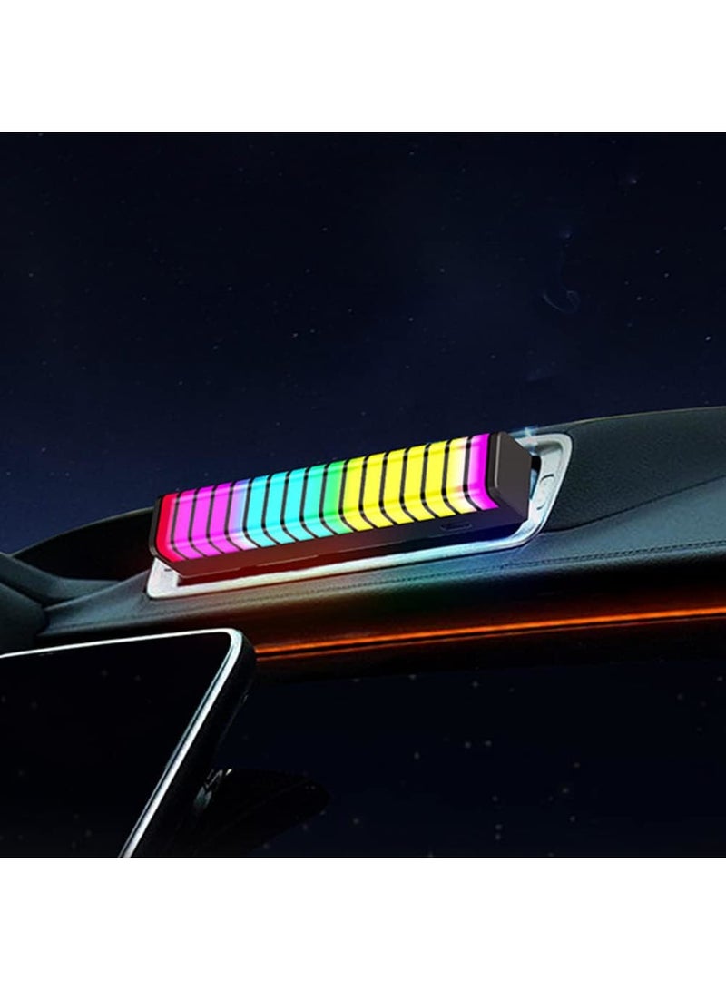 SYOSI إضاءة داخلية للسيارة، إضاءة LED داخلية صغيرة مع زر تشغيل/إيقاف وألوان متعددة، وظيفة نشطة بالصوت، كابل TypeC-USB، تثبيت في الفتحة مع مشبك، مجموعات إضاءة محيطية RGB، ملحقات السيارة - Image 1