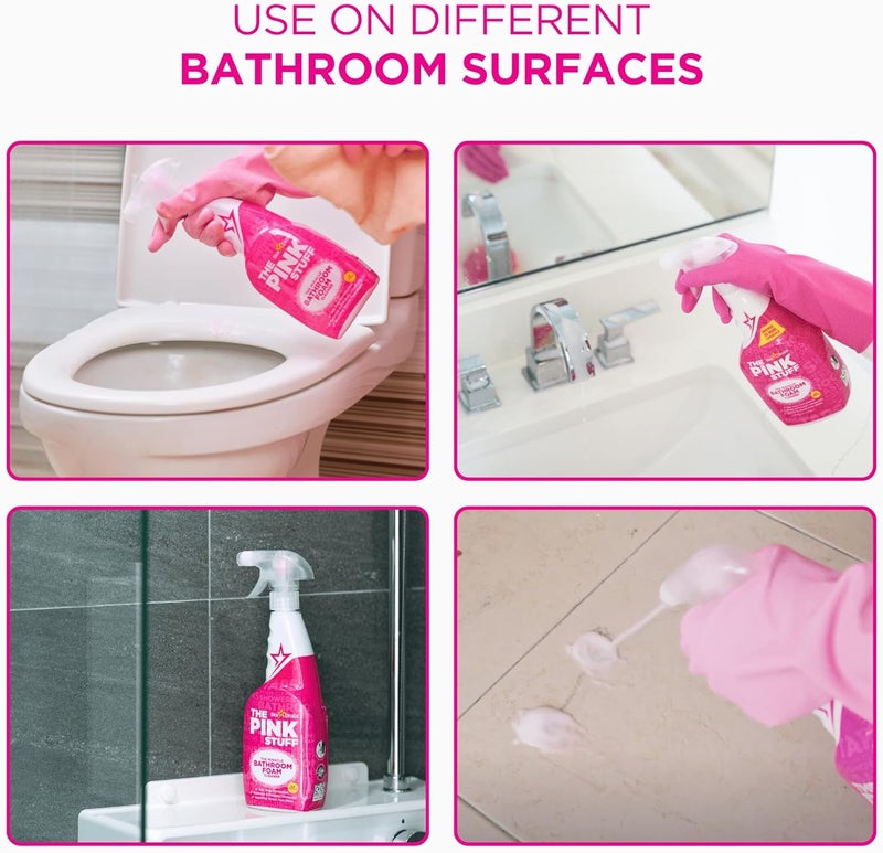 Stardrops - The Pink Stuff - The Miracle Bathroom Foam Cleaner 750ml 2-Pack Bundle Indoor outdoor all-purpose fit - Image 4